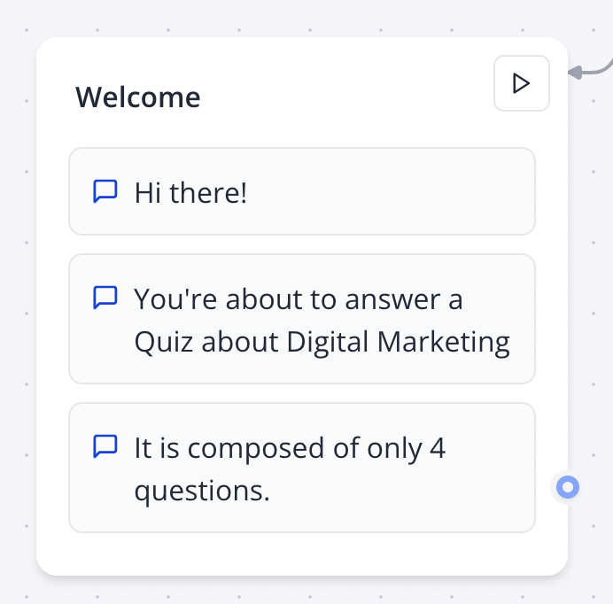 Text bubble block configuration with chained bubbles