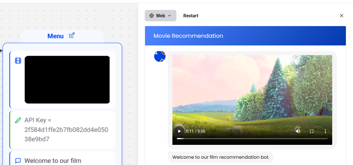 Video bubble block configuration