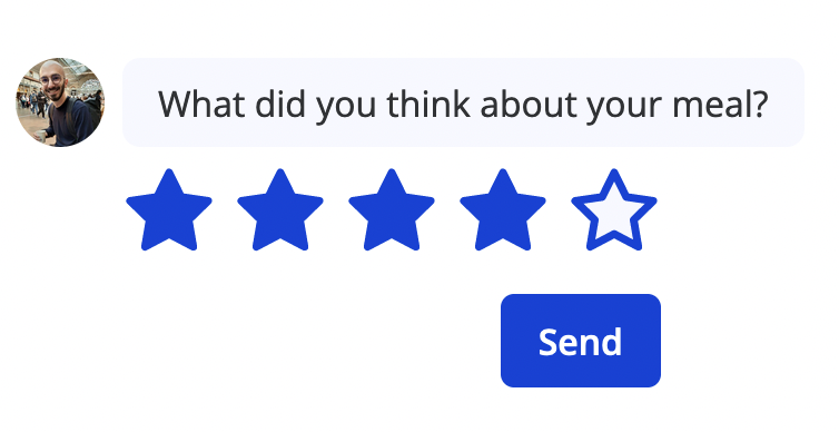 Rating input block displayed in the bot interface