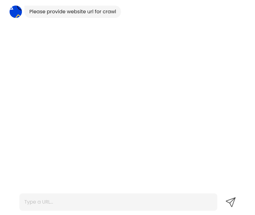 Website Input block displayed in the bot interface