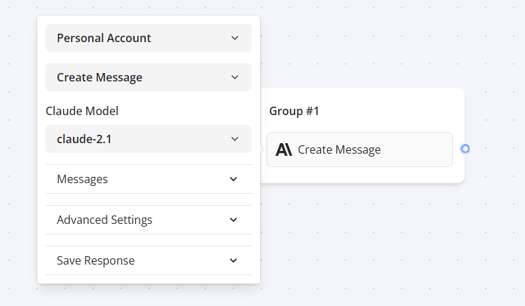 Configuring the Anthropic block in the Flow Editor