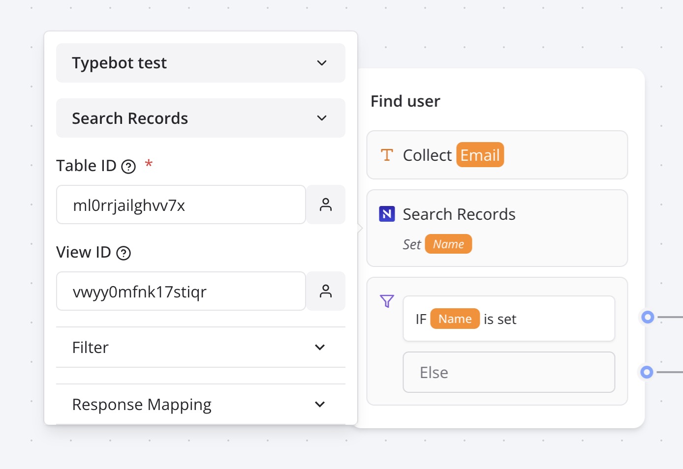 Configuring the NocoDB block in the Flow Editor