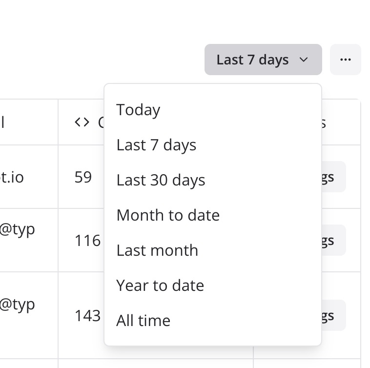 Time Filter Interface